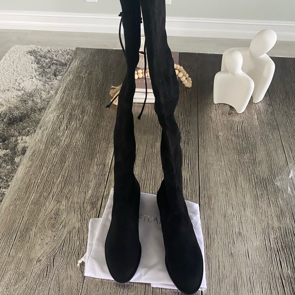 Stuart Weitzman Black Over-the-Knee Lowland Boots